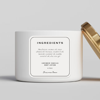 Modern Stylish Product Ingredients List Square Sticker