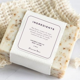 Modern Stylish Product Ingredients List Square Sticker