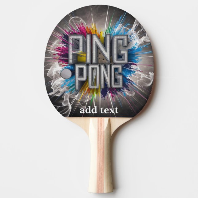 modern stylish Professional colourful text  Ping Pong Paddle (Front)