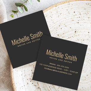 Modern stylish professional dark grey square business card