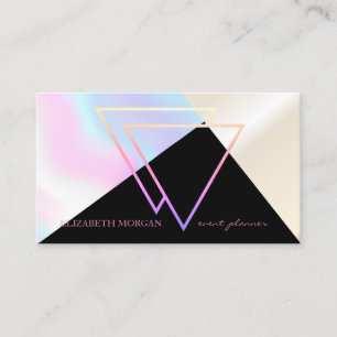 Modern Stylish Professional Geometric Holographic Business Card