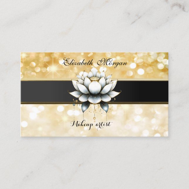 Modern Stylish Professional Lotus Bokeh Business Card (Front)