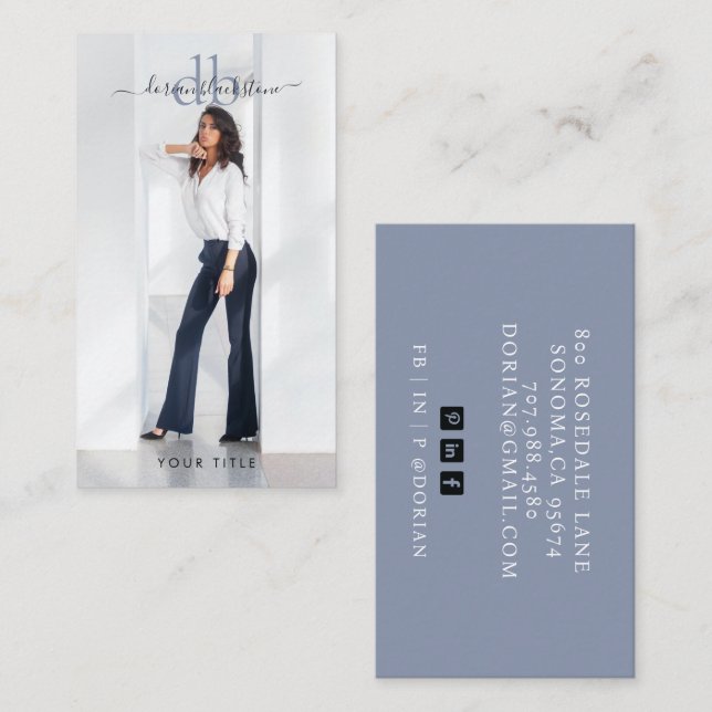 Modern Stylish Professional Photo Business Card (Front/Back)