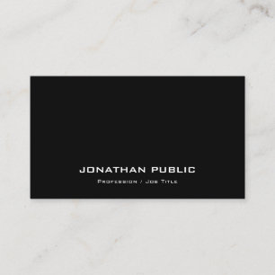 Modern Stylish Professional Plain Black And White Business Card