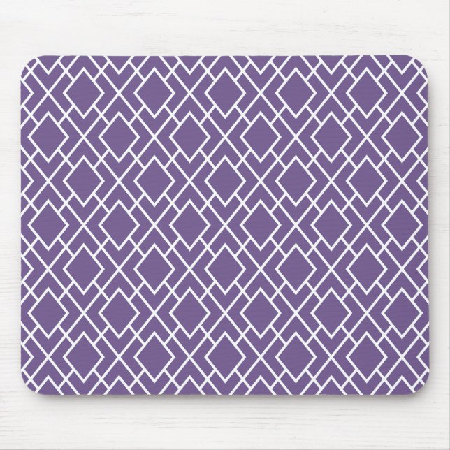 Modern Stylish Purple Diamond Pattern Mouse Pad (Front)