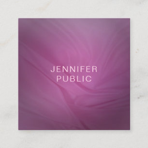 Modern Stylish Purple Simple Trendy Template Square Business Card