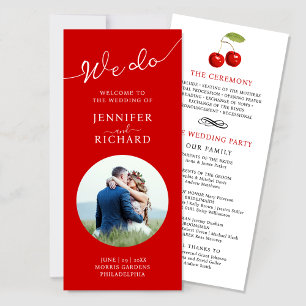 Modern Stylish Red And White Photo Wedding Script