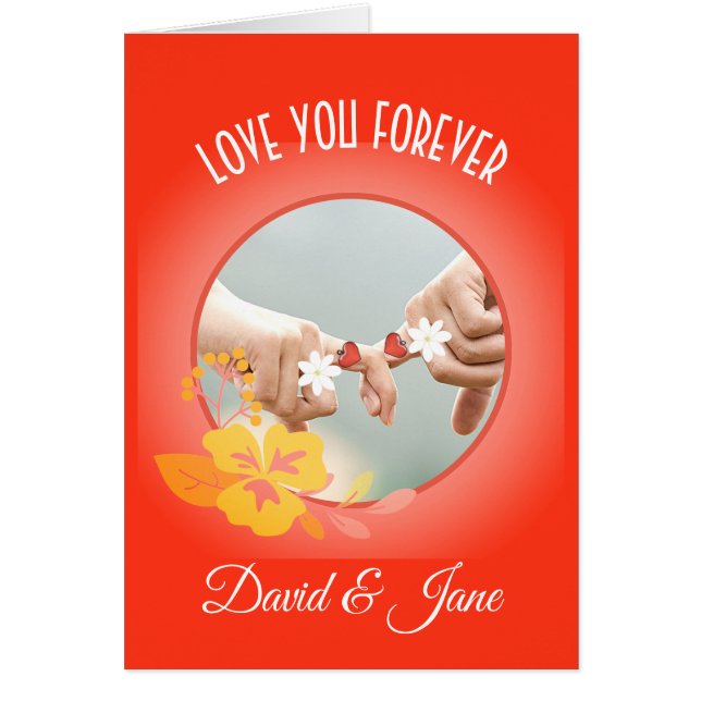Modern Stylish Red Love Photo Valentines Day Cards (Front)