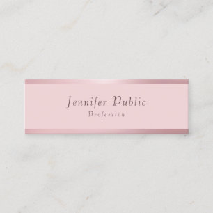 Modern Stylish Rose Gold Elegant Simple Template Mini Business Card
