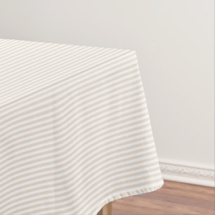 Modern Stylish Rustic Earth White Striped Pattern Tablecloth