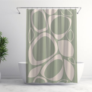 Modern Stylish Sage Green Cream Abstract Pattern