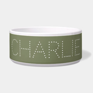 Modern Stylish Sage Green Dog Food Water 