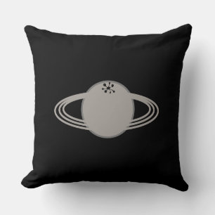 Modern Stylish Saturn on Black Throw Pillow
