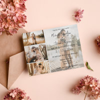 modern stylish script four photos collage wedding 