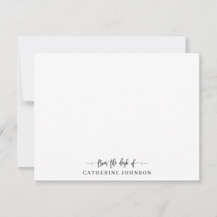 Modern Stylish Script From the Desk Of Name Black Card