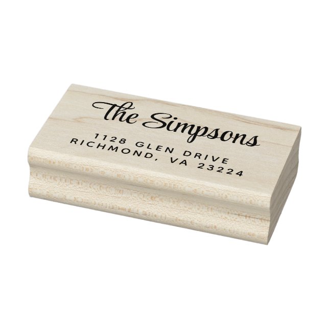 Modern Stylish Script Return Address Rubber Stamp (Stamp)