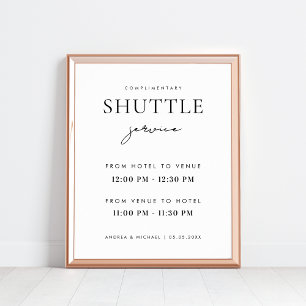 Modern Stylish Script Shuttle Service Wedding Sign