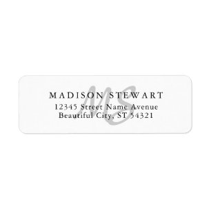 Modern Stylish Silver Grey Brush Script Monogram