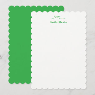 Modern Stylish Simple Feminine Girly Bow Green Card
