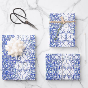 Modern stylish simple geometric pattern fractal wrapping paper sheet