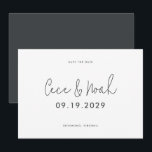 Modern stylish simple typography wedding save the date<br><div class="desc">Modern stylish elegant typography wedding save the date invite. Modern minimal stylish design. Black and white colour can be customized.</div>