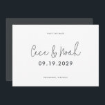 Modern stylish simple typography wedding save the date<br><div class="desc">Modern stylish elegant typography wedding save the date invite. Modern minimal stylish design. Black and white colour can be customized.</div>