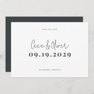 Modern stylish simple typography wedding save the  save the date