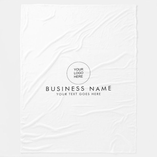 Modern Stylish Simple Your Company Logo Here Large Fleece Blanket (Front)