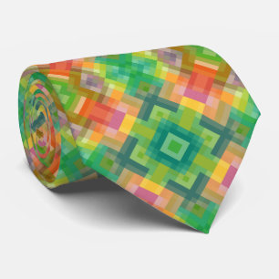 Modern Stylish Squares Triangles Polygon Pattern Tie