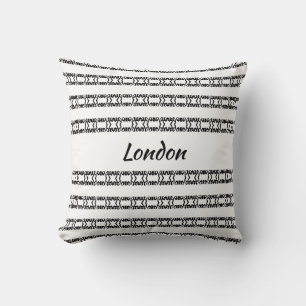 Modern stylish star pattern in black & white throw pillow