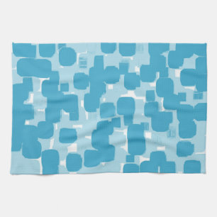Modern Stylish Teal Abstract Pattern Kitchen Towel