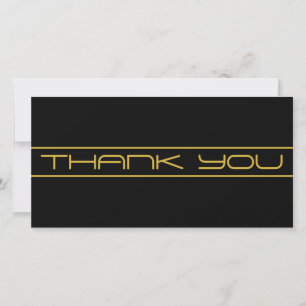 Modern Stylish Thank You Editable Gold Text Card