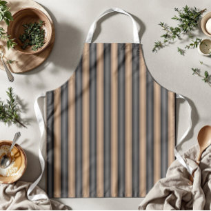 Modern Stylish Toasted Brown Stripes with Depth Apron