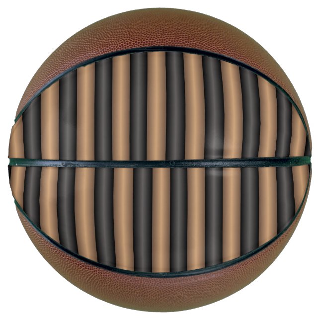 Modern Stylish Toasted Brown Stripes with Depth Basketball (Front)