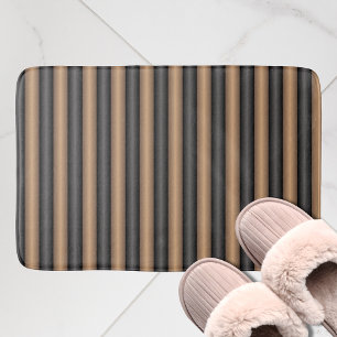 Modern Stylish Toasted Brown Stripes with Depth Bath Mat