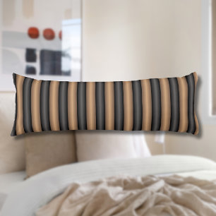 Modern Stylish Toasted Brown Stripes with Depth Body Pillow