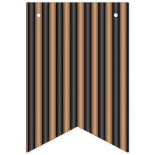 Modern Stylish Toasted Brown Stripes with Depth Bunting Flags