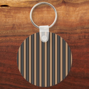 Modern Stylish Toasted Brown Stripes with Depth Keychain