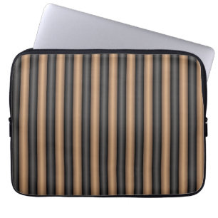 Modern Stylish Toasted Brown Stripes with Depth Laptop Sleeve