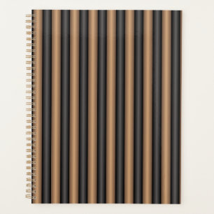 Modern Stylish Toasted Brown Stripes with Depth Planner
