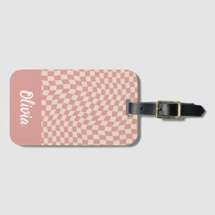 Modern Stylish Trendy Checkerboard Luggage Tag
