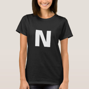 Modern Stylish Trendy Initial Letter Monogram T-Shirt