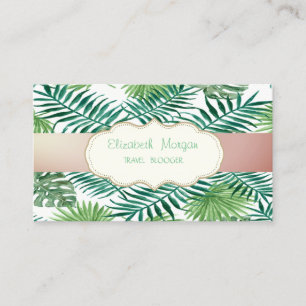 Modern Stylish ,Tropical Palm Leaves Business Card