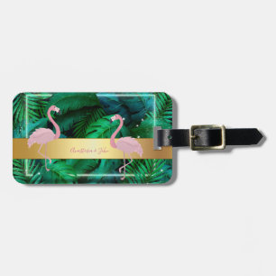 Modern Stylish,Tropical Palm Leaves,Pink     Luggage Tag