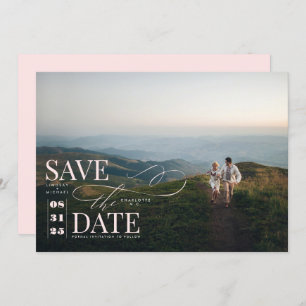 Modern Stylish Typography Save the Date Photo