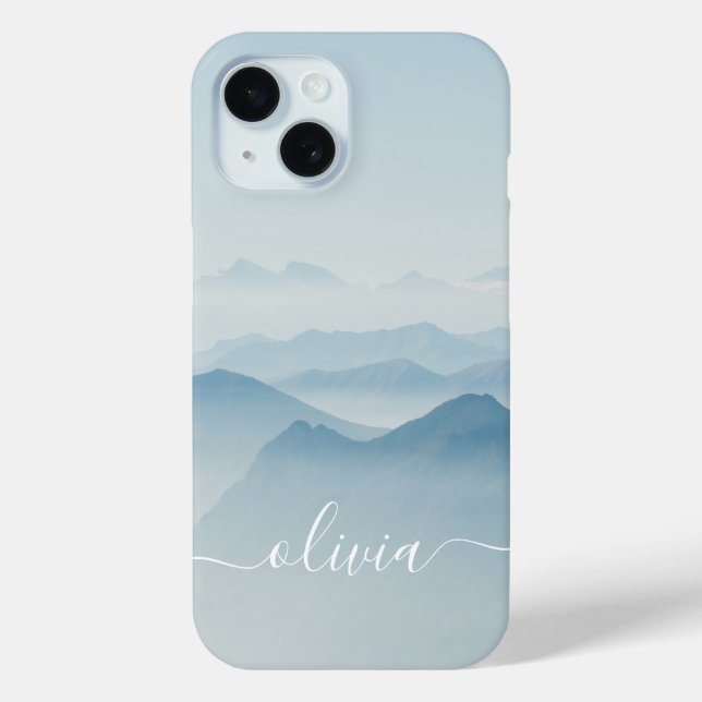 Modern Stylish Watercolor  Monogram  Case-Mate iPhone Case (Back)