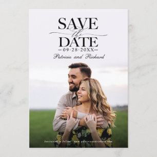 Modern Stylish Wedding Save The Date Photo Invitation