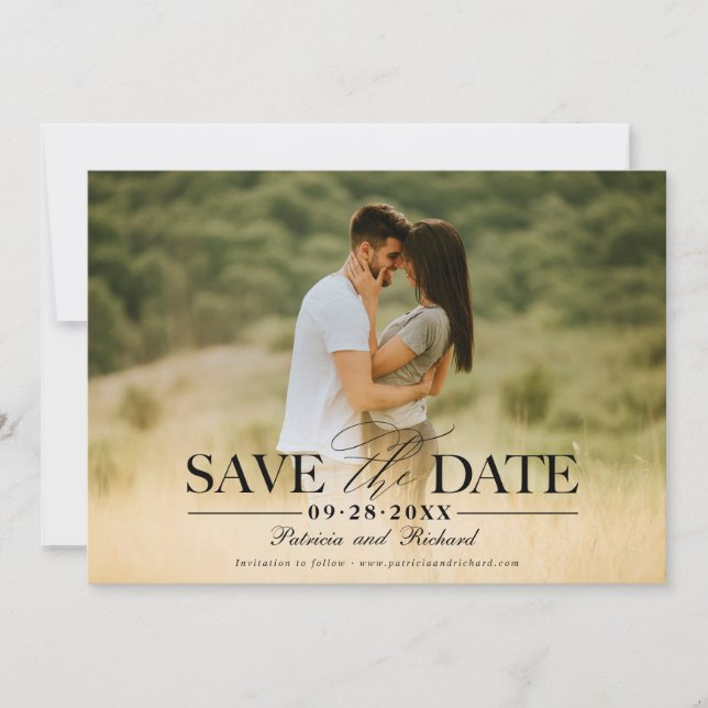 Modern Stylish Wedding Save The  Date Photo Invitation (Front)