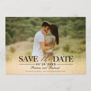 Modern Stylish Wedding Save The Date Photo Invitation