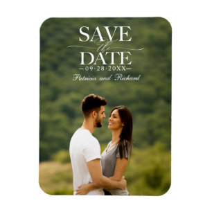 Modern Stylish Wedding Save The Date Photo Magnet